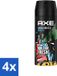 Axe 4 x Deodorant Bodyspray Fresh Forest & Graffiti 150 ml