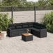 Maison Exclusive - Ensemble de meubles de jardin 7 pièces avec canapé et coussins, noir, en polyrotin