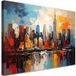 Tableau Moderne 120x80cm Vue d'ensemble d'une ville colorée style moderne