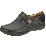 Clarks Un Loop Womens Black Leather, 6