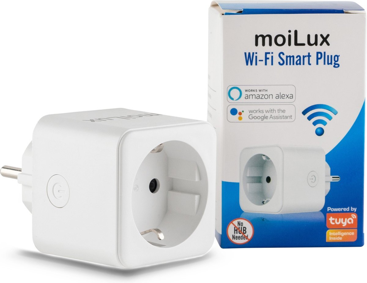 Moilux Slimme Stekker-Smart Plug-Wifi- Tijdschakelaar & Energiemeter-Werkt met Alexa en Google Home