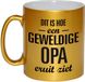 Bellatio Decorations Bol.com Dit is hoe een geweldige opa eruitziet cadeau koffiemok / theebeker - goudkleurig - 330 ml - verjaardag / bedankje