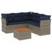 vidaXL 6-delige Loungeset met kussens, poly rattan, grijs