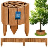 KOTARBAU® Bloembedrand, Rolborder, 110 x 10 cm, Eik, Tuinafscheiding, Houten Tuinhek, Borderrand, Palissade, Schapenhek, Tuindecoratie