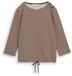 Tom Tailor - Shirt met lange mouwen en knoopdetails - Maat XS - dark brown beige stripe