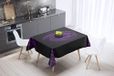 Bonamaison Tafelkleed, Anti-Mold, Sneldrogend, Waterdicht, 100% Polyester Tafellaken, Paars, zwart, 140 x 140 Cm
