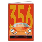 69-1107 Kaart 356 Auto Luxe Sportwagen Iconische Lijnen Moderne Grafische Illustratie Eenvoudig Ontwerp Kleurrijk Verzamelobject voor Gepassioneerd -Met Envelop 12x17cm -Franse Fab
