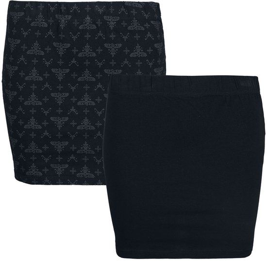 Black Premium by EMP zwarte minirok double-pack met elastische tailleband - Dames - L
