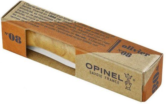Opinel No. 8 Olive Wood Folding Knife - Stainless Steel Blade