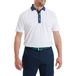 FootJoy Polo piqué à finition géométrique, blanc/bleu marine