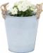Mega Collections Emmer/plantenpot/bloempot Old Rope - zink - zilver - D18 X H18 cm