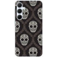 Samsung Galaxy A35 5G Floral skull bedrukt siliconen hoesje