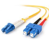 1aTTack.de 1x 3m OS1 / OS2 LWL DX DUPLEX patchkabel LC/UPC - SC/UPC SM SINGLEMODE - 9/125 µm LSZH geel