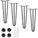 Set de 4 pieds pour table hairpin, 60 cm, métal, avec vis