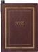 BRUNNEN Zakagenda model 713 (2025), 2 pagina's = 1 week, A7, 160 pagina's, softcover met siergouden rand, bordeaux