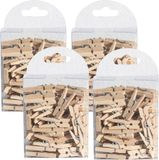 Chaks Hobby mini wasknijpers - 200x - naturel - hout - 2,5 cm