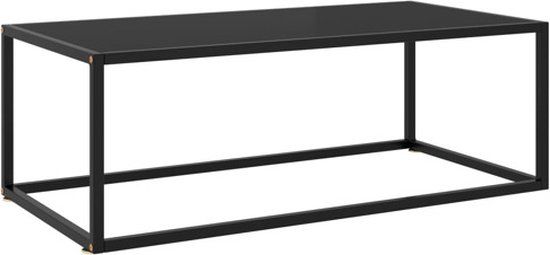 vidaXL Salontafel met zwart glas 100x50x35 cm zwart