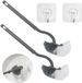 Gvolatee 2-pack toiletborstel, toiletborstel met randreiniger, wc-reinigingsborstel met 2 klevende haken, gebogen toiletborstel voor diepe reiniging