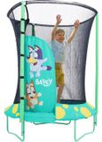 TP TOYS BLUEY Trampoline, diamètre 140 cm, noir, avec filet de sécurité style igloo, résistant aux UV