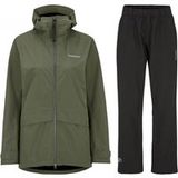 Didriksons Nordic regenpak, femme, vert foncé/noir