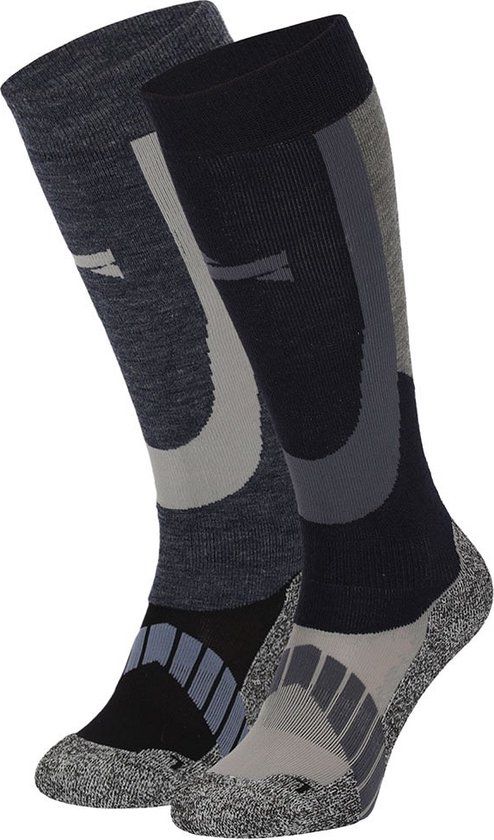 Xtreme Skisokken - 2 paar unisex skikousen kniehoogte - Multi Navy - Maat 45/47