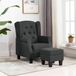 Maison Exclusive - Fauteuil avec repose-pieds, gris foncé, rembourré