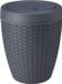 Addis Faux Rotan Ronde Badkamer Bin met Swing Deksel, Zwart, 5 l