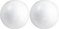 Rayher hobby materialen Piepschuim bol/bal - 2x - wit - D5 cm
