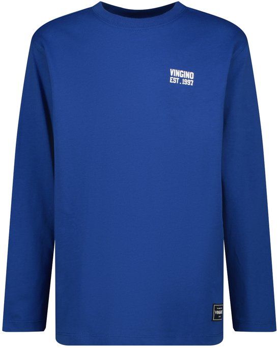 Vingino Icon-logo-ls Jongens T-shirt Korte mouw Katoen Blauw Maat 116