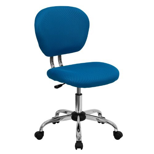 Flash Furniture bureaustoel met armleuningen en voet van netstof. Zonder armen Mid-Back turquoise