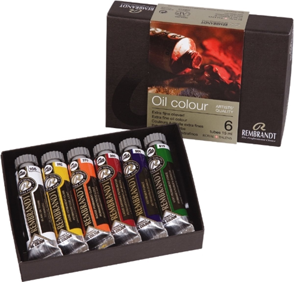 Rembrandt Oil Colour set 6 kleuren 15 ml tubes olieverf