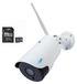 PNI House IP52 2MP 1080P draadloze IP-videobewakingscamerapakket + PNI 128GB MicroSD-geheugenkaart met SD-adapter