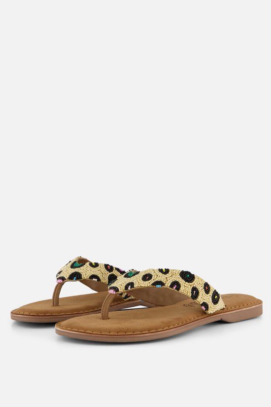 Lazamani Ebba Dames Slippers Leer Beige Maat 39