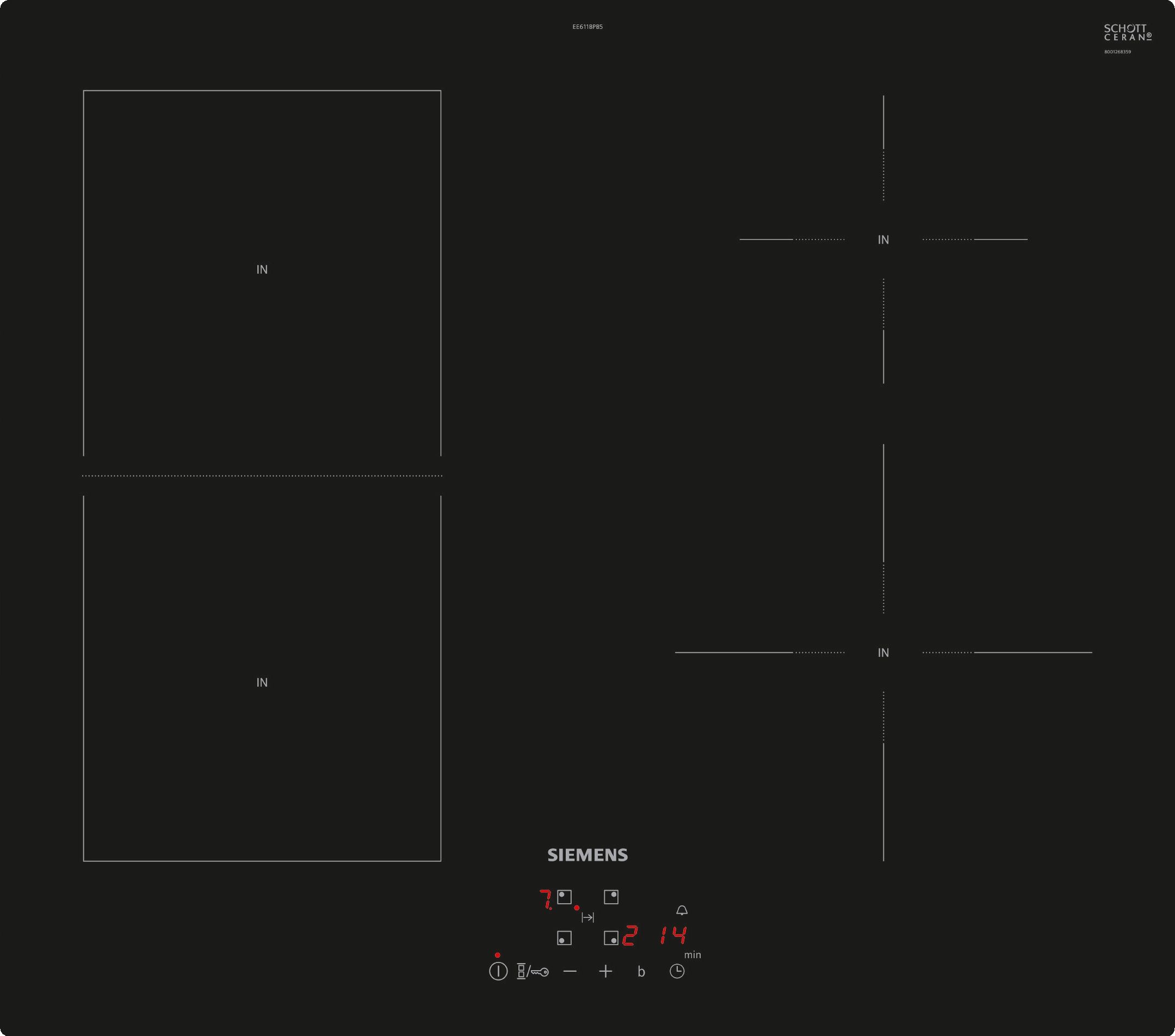 Siemens iQ500 EE611BPB5E - Inductie kookplaat - 60 cm - Zwart