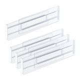 Relaxdays Ladeverdelers, Set van 4, Verstelbaar 28 - 52,5 cm, Transparant