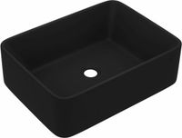 vidaXL Wastafel 41x30x12 cm Keramiek Matzwart