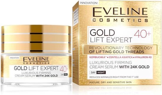 Eveline Cosmetics Gold Lift Expert Luxurious Firming Cream Serum With 24K Gold 40+ Day/Night 50ml