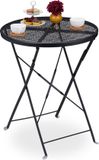 Merkloos Bistrotafel Inklapbaar - 71,5 x 60,5 cm - Zwart - Rond - Staal