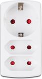Aigostar Stekker - 3680W - 3 Stopcontacten - Mat Wit - Kunststof