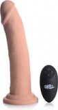 XR Brands Swell - Inflatable and Vibrating Silicone Dildo - 7 / 18 cm vanilla / ivory