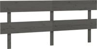 vidaXL Hoofdbord 204x3x81 cm Massief Grenenhout Grijs