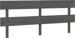 vidaXL Hoofdbord 204x3x81 cm Massief Grenenhout Grijs