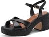 Tamaris - Femme - Sandale - Noir - Daim - Talon bloc - 39