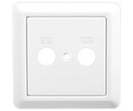 EDISION Afdekking voor antennebussen universeel FPO-200, 2-gaats afdekking voor aansluitdozen TV/R-SAT, 80 x 80 mm, wit