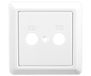 EDISION Afdekking voor antennebussen universeel FPO-200, 2-gaats afdekking voor aansluitdozen TV/R-SAT, 80 x 80 mm, wit