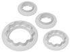 PME RW702 Uitsteekvormen met ronde en gegolfde randen, assortiment, 4-delig, kunststof, ivoor, 9 x 2,5 x 9 cm