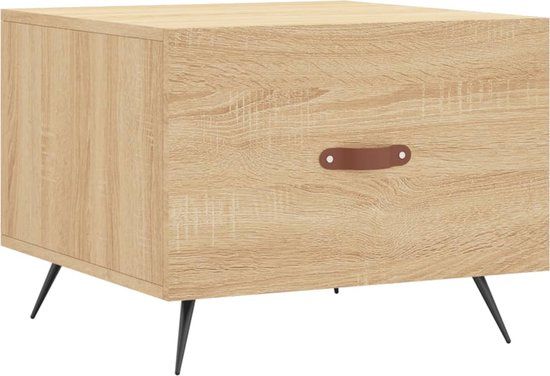 vidaXL Salontafel 50x50x35 cm bewerkt hout sonoma eikenkleurig