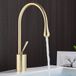 Zamery - Robinet de salle de bain doré en laiton massif, mitigeur haut, robinet de lavabo de salle de bain, robinet de pont monté