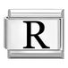 Quiges - Italiaanse Schakel Bedel - 9mm - Laser alfabet - Letter R - Staal
