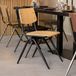 LABEL51 Solid Eetkamerstoel - Naturel - Hout - Zwart Metalen Frame